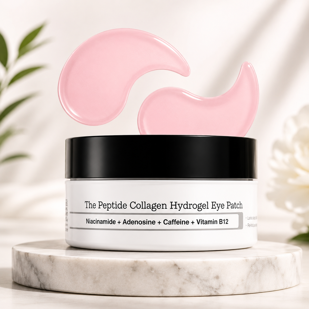 Even Glow Peptide Collagen Hydrogel Eye Patches – Niacinamide + Adenosine Under Eye Treatment
